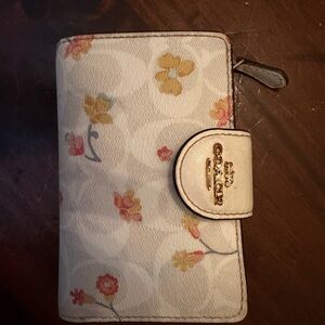 Coach Cream Floral Wallet